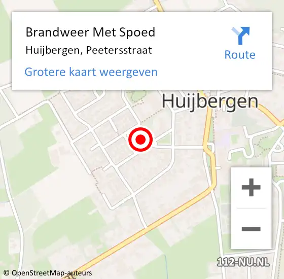 Locatie op kaart van de 112 melding: Brandweer Met Spoed Naar Huijbergen, Peetersstraat op 13 augustus 2015 17:51