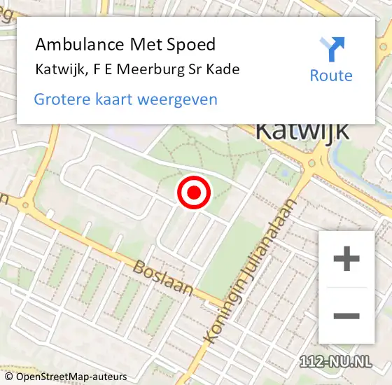 Locatie op kaart van de 112 melding: Ambulance Met Spoed Naar Katwijk, Bar S d L Wyborghstr op 14 augustus 2015 17:31