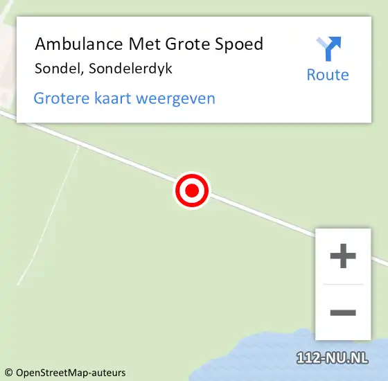 Locatie op kaart van de 112 melding: Ambulance Met Grote Spoed Naar Sondel, Sondelerdyk op 15 augustus 2015 10:27