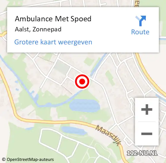 Locatie op kaart van de 112 melding: Ambulance Met Spoed Naar Aalst, Zonnepad op 15 augustus 2015 12:07