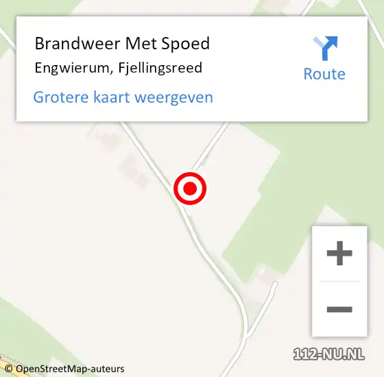 Locatie op kaart van de 112 melding: Brandweer Met Spoed Naar Engwierum, Fjellingsreed op 17 augustus 2015 19:18