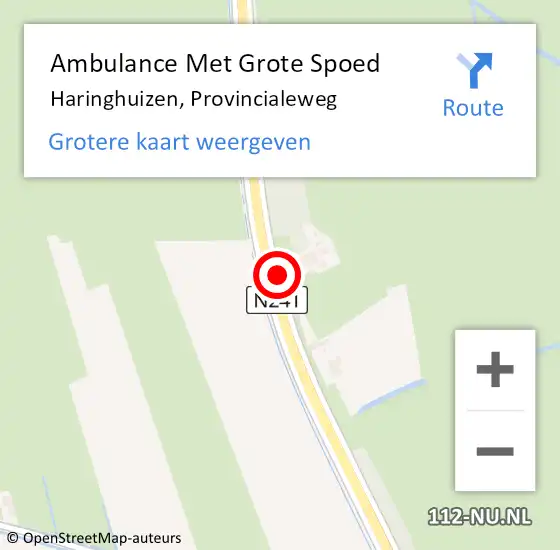 Locatie op kaart van de 112 melding: Ambulance Met Grote Spoed Naar Haringhuizen, Provincialeweg op 22 augustus 2015 11:05