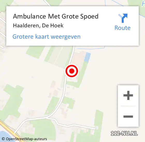 Locatie op kaart van de 112 melding: Ambulance Met Grote Spoed Naar Haalderen, De Hoek op 22 augustus 2015 17:01
