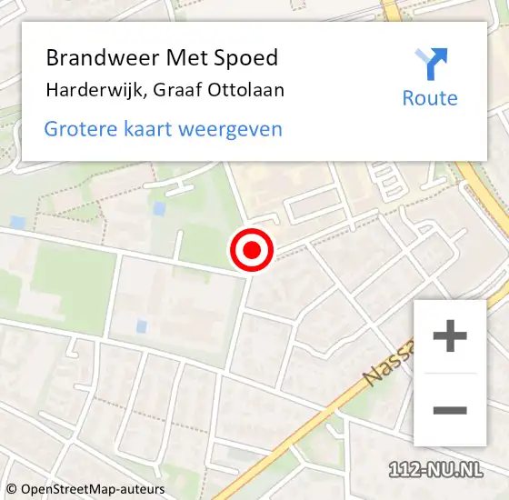 Locatie op kaart van de 112 melding: Brandweer Met Spoed Naar Harderwijk, Graaf Ottolaan op 23 augustus 2015 06:38