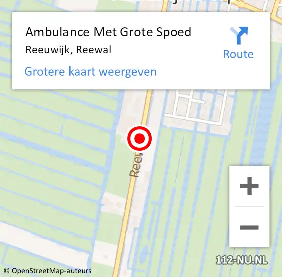 Locatie op kaart van de 112 melding: Ambulance Met Grote Spoed Naar Reeuwijk, Reewal op 24 augustus 2015 12:08