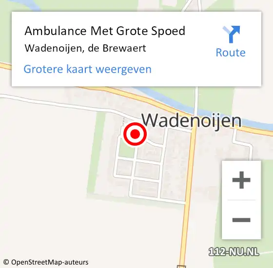 Locatie op kaart van de 112 melding: Ambulance Met Grote Spoed Naar Wadenoijen, de Brewaert op 25 augustus 2015 07:09
