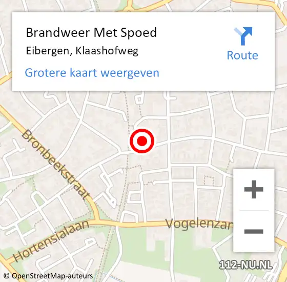 Locatie op kaart van de 112 melding: Brandweer Met Spoed Naar Eibergen, Klaashofweg op 25 augustus 2015 10:04
