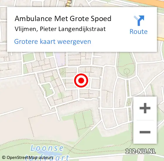 Locatie op kaart van de 112 melding: Ambulance Met Grote Spoed Naar Vlijmen, Pieter Langendijkstraat op 25 augustus 2015 14:22