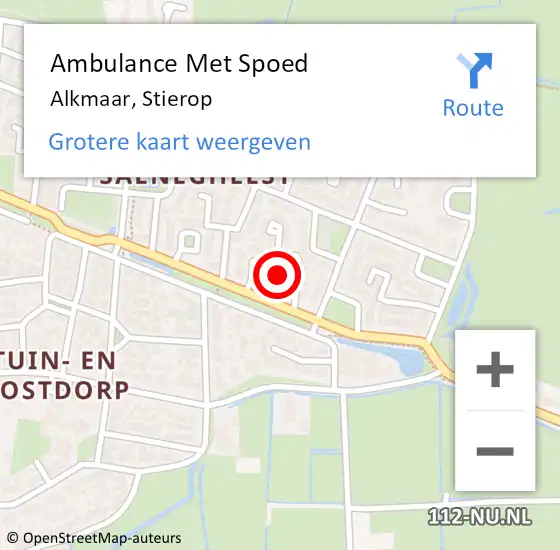 Locatie op kaart van de 112 melding: Ambulance Met Spoed Naar Alkmaar, Stierop op 13 september 2013 09:25