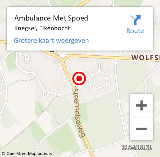 Locatie op kaart van de 112 melding: Ambulance Met Spoed Naar Knegsel, Eikenbocht op 26 augustus 2015 18:29