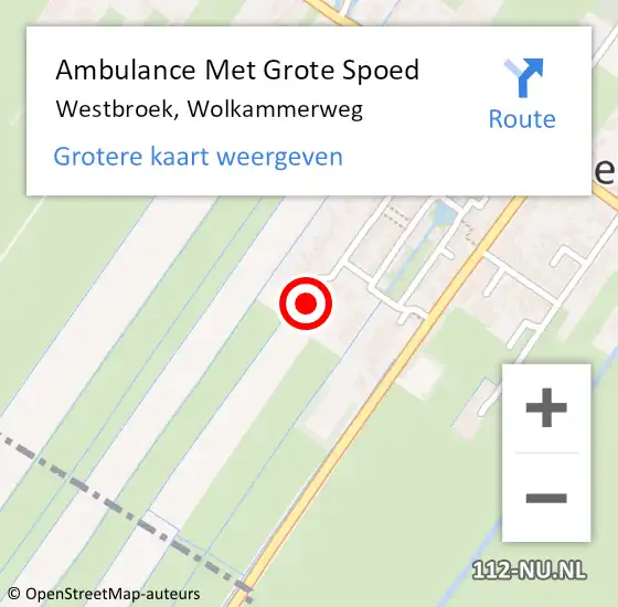 Locatie op kaart van de 112 melding: Ambulance Met Grote Spoed Naar Westbroek, Wolkammerweg op 26 augustus 2015 19:50
