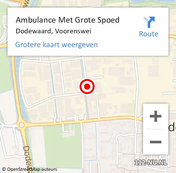 Locatie op kaart van de 112 melding: Ambulance Met Grote Spoed Naar Dodewaard, Voorenswei op 27 augustus 2015 06:25