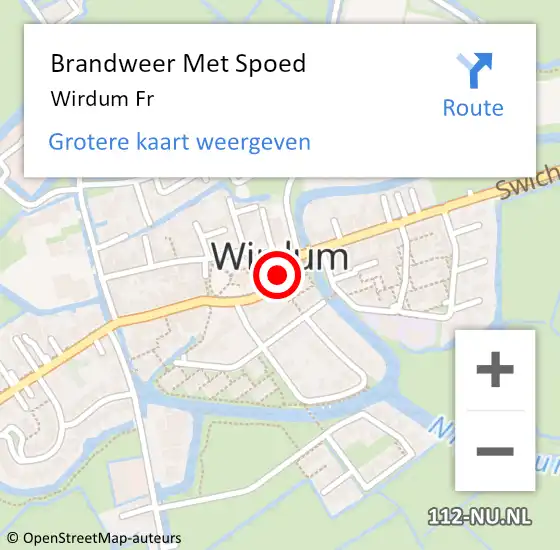 Locatie op kaart van de 112 melding: Brandweer Met Spoed Naar Wirdum Fr op 29 augustus 2015 08:14