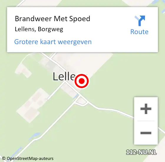 Locatie op kaart van de 112 melding: Brandweer Met Spoed Naar Lellens, Borgweg op 31 augustus 2015 19:49