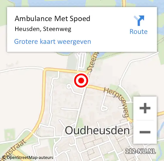 Locatie op kaart van de 112 melding: Ambulance Met Spoed Naar Heusden, Steenweg op 1 september 2015 15:12