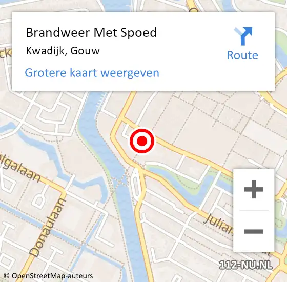 Locatie op kaart van de 112 melding: Brandweer Met Spoed Naar Kwadijk, Gouw op 2 september 2015 13:53
