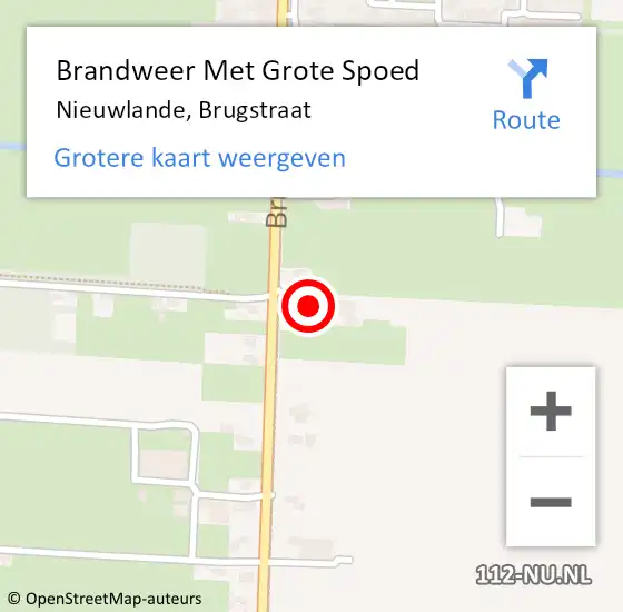 Locatie op kaart van de 112 melding: Brandweer Met Grote Spoed Naar Nieuwlande, Brugstraat op 2 september 2015 16:34