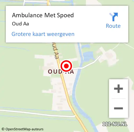 Locatie op kaart van de 112 melding: Ambulance Met Spoed Naar Oud Aa op 3 september 2015 14:54