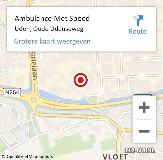 Locatie op kaart van de 112 melding: Ambulance Met Spoed Naar Uden, Oude Udenseweg op 4 september 2015 13:33