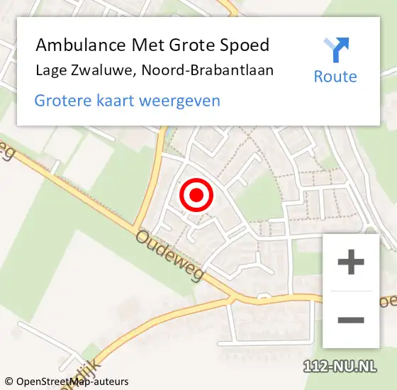 Locatie op kaart van de 112 melding: Ambulance Met Grote Spoed Naar Lage Zwaluwe, Noord-Brabantlaan op 5 september 2015 14:16