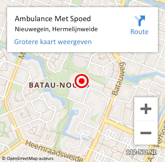Locatie op kaart van de 112 melding: Ambulance Met Spoed Naar Nieuwegein, Hermelijnweide op 5 september 2015 17:42