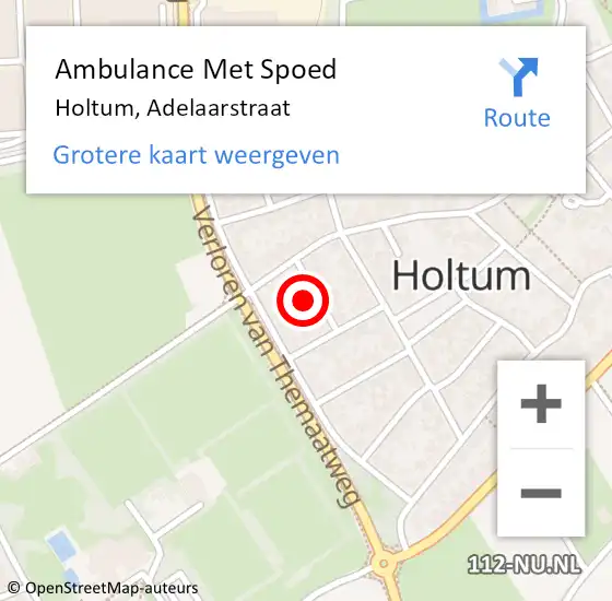 Locatie op kaart van de 112 melding: Ambulance Met Spoed Naar Holtum, Adelaarstraat op 19 november 2013 16:54