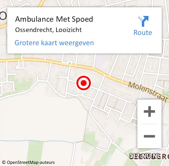 Locatie op kaart van de 112 melding: Ambulance Met Spoed Naar Ossendrecht, Looizicht op 7 september 2015 19:21