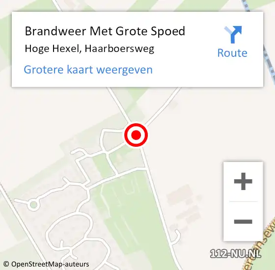 Locatie op kaart van de 112 melding: Brandweer Met Grote Spoed Naar Hoge Hexel, Haarboersweg op 8 september 2015 14:38