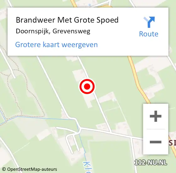 Locatie op kaart van de 112 melding: Brandweer Met Grote Spoed Naar Doornspijk, Grevensweg op 8 september 2015 23:30