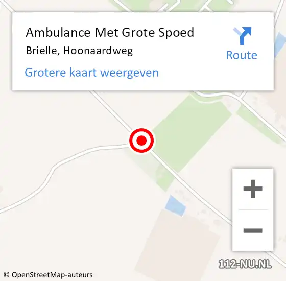 Locatie op kaart van de 112 melding: Ambulance Met Grote Spoed Naar Brielle, Hoonaardweg op 19 november 2013 23:04