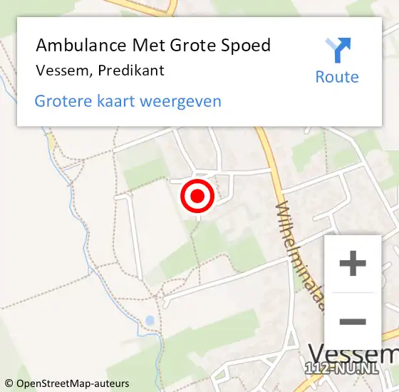 Locatie op kaart van de 112 melding: Ambulance Met Grote Spoed Naar Vessem, Predikant op 9 september 2015 20:10