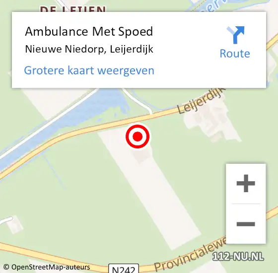 Locatie op kaart van de 112 melding: Ambulance Met Spoed Naar Oude Niedorp, Leijerdijk op 11 september 2015 06:45