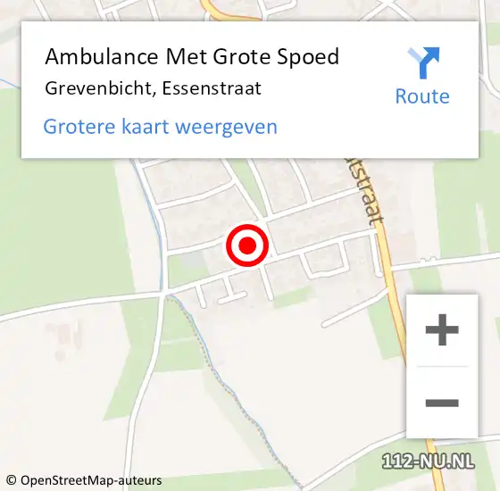 Locatie op kaart van de 112 melding: Ambulance Met Grote Spoed Naar Grevenbicht, Essenstraat op 20 november 2013 08:39