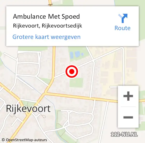 Locatie op kaart van de 112 melding: Ambulance Met Spoed Naar Rijkevoort, Rijkevoortsedijk op 13 september 2015 10:57