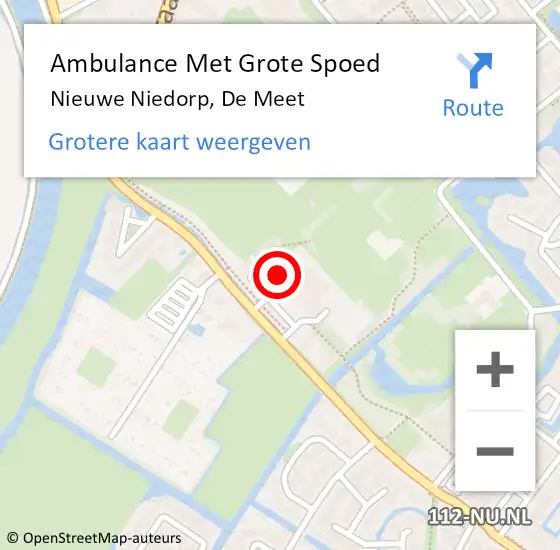Locatie op kaart van de 112 melding: Ambulance Met Grote Spoed Naar Nieuwe Niedorp, De Meet op 19 september 2015 10:26