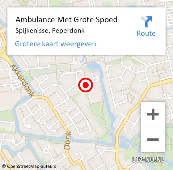 Locatie op kaart van de 112 melding: Ambulance Met Grote Spoed Naar Spijkenisse, Peperdonk op 19 september 2015 18:52