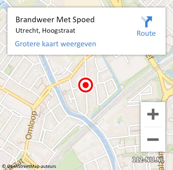 Locatie op kaart van de 112 melding: Brandweer Met Spoed Naar Utrecht, Hoogstraat op 21 september 2015 18:31