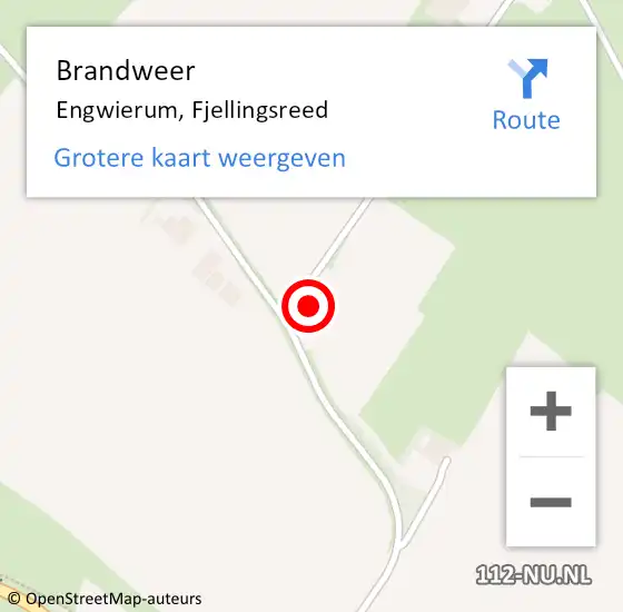 Locatie op kaart van de 112 melding: Brandweer Engwierum, Fjellingsreed op 23 september 2015 01:58
