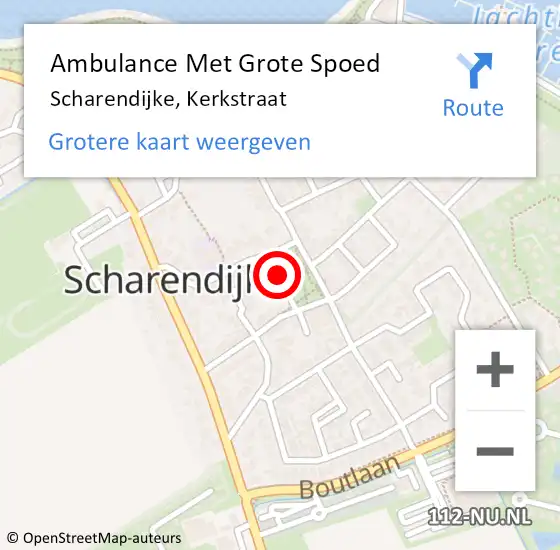 Locatie op kaart van de 112 melding: Ambulance Met Grote Spoed Naar Scharendijke, Kerkstraat op 23 september 2015 08:22