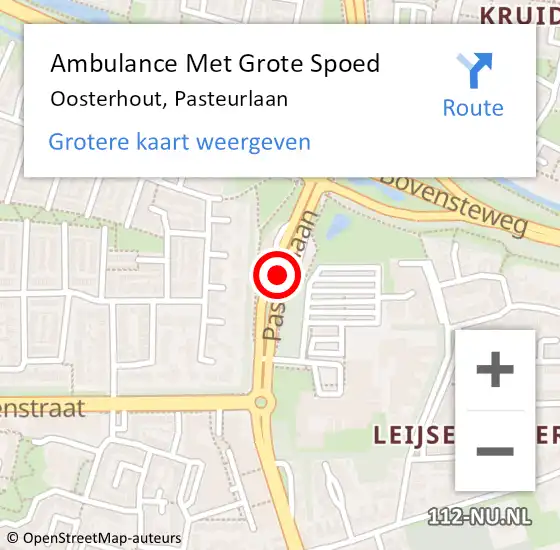 Locatie op kaart van de 112 melding: Ambulance Met Grote Spoed Naar Oosterhout, Pasteurlaan op 23 september 2015 19:47
