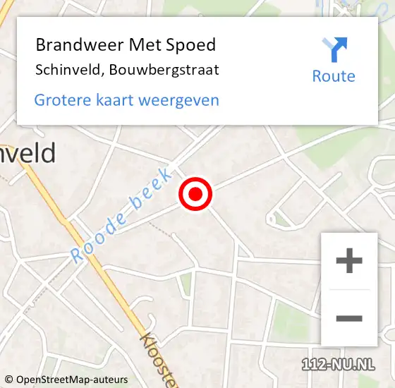Locatie op kaart van de 112 melding: Brandweer Met Spoed Naar Schinveld, Bouwbergstraat op 24 september 2015 12:15