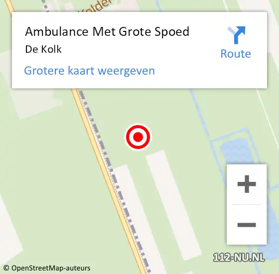 Locatie op kaart van de 112 melding: Ambulance Met Grote Spoed Naar De Kolk op 25 september 2015 14:53