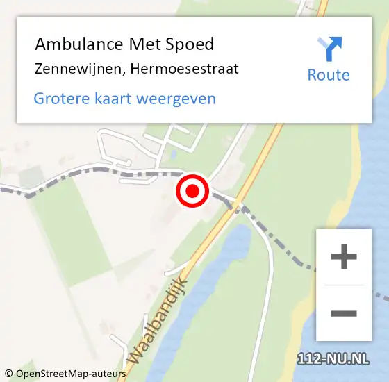 Locatie op kaart van de 112 melding: Ambulance Met Spoed Naar Zennewijnen, Hermoesestraat op 26 september 2015 09:58