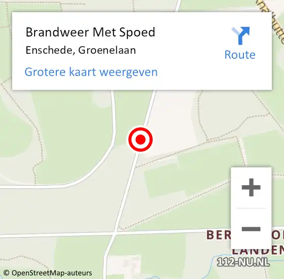 Locatie op kaart van de 112 melding: Brandweer Met Spoed Naar Enschede, Groenelaan op 21 november 2013 16:49