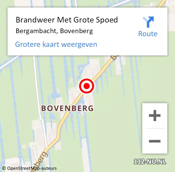 Locatie op kaart van de 112 melding: Brandweer Met Grote Spoed Naar Bergambacht, Bovenberg op 28 september 2015 06:56