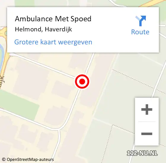 Locatie op kaart van de 112 melding: Ambulance Met Spoed Naar Helmond, Haverdijk op 28 september 2015 14:32