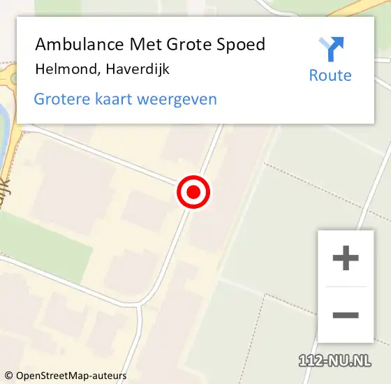 Locatie op kaart van de 112 melding: Ambulance Met Grote Spoed Naar Helmond, Haverdijk op 28 september 2015 14:53