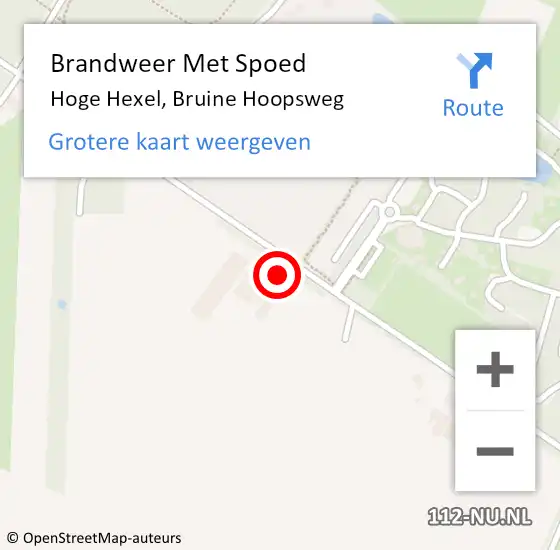 Locatie op kaart van de 112 melding: Brandweer Met Spoed Naar Hoge Hexel, Bruine Hoopsweg op 29 september 2015 10:19