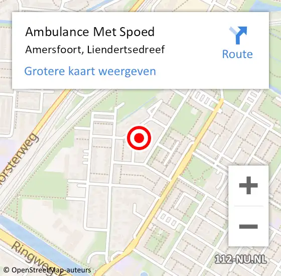 Locatie op kaart van de 112 melding: Ambulance Met Spoed Naar Amersfoort, Liendertsedreef op 22 november 2013 15:20