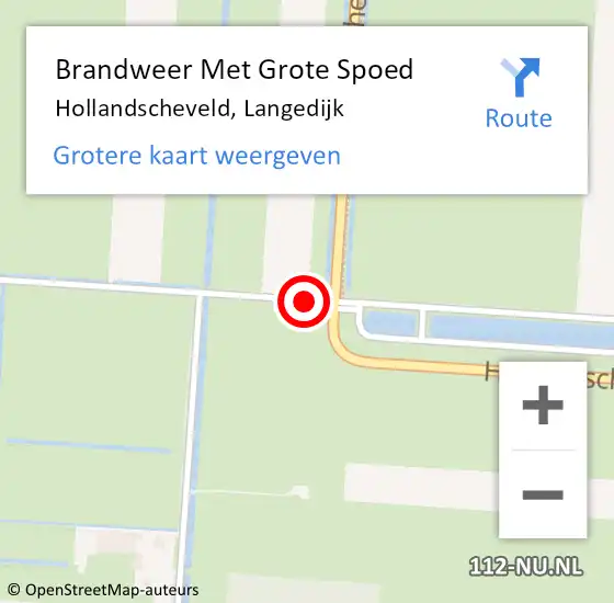 Locatie op kaart van de 112 melding: Brandweer Met Grote Spoed Naar Hollandscheveld, Langedijk op 22 november 2013 21:22
